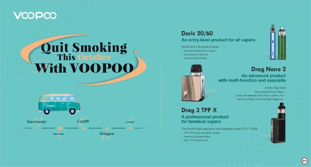 Quit Smoking With VOOPOO This October, Backing Vaping